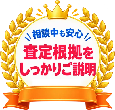相談中も安心 査定根拠をしっかりご説明